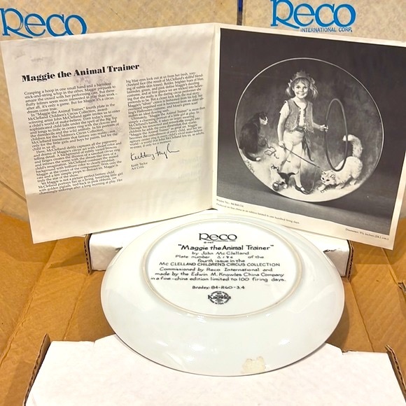 Vintage Reco Fine China Plate “Maggie the Animal Trainer” McClelland Home Decor - Picture 5 of 11